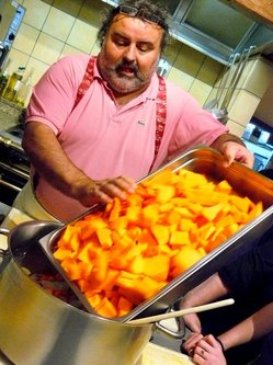 Pumpkin into stockpot.JPG